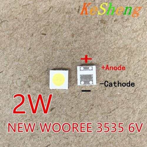 2000PCS WOOREE LED Backlight 2W 6V 3535 150LM Cool white WM35E2F-YR09B-eA LCD Backlight for TV TV Application