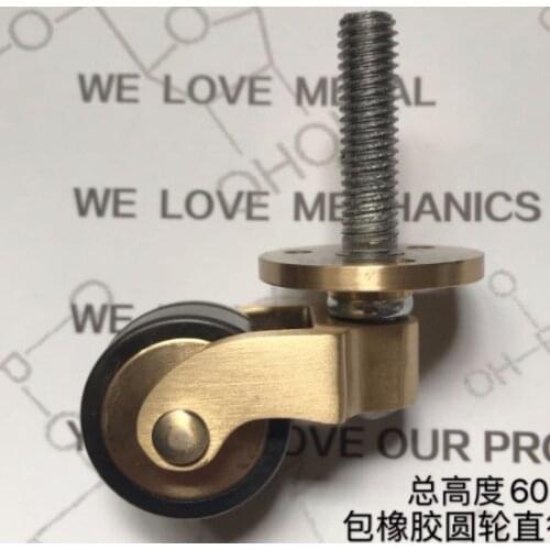 4Pieces/Lot H:60MM Wheel Diameter:25mm European furniture piano sofa screw caster Rubber Caster / universal wheel