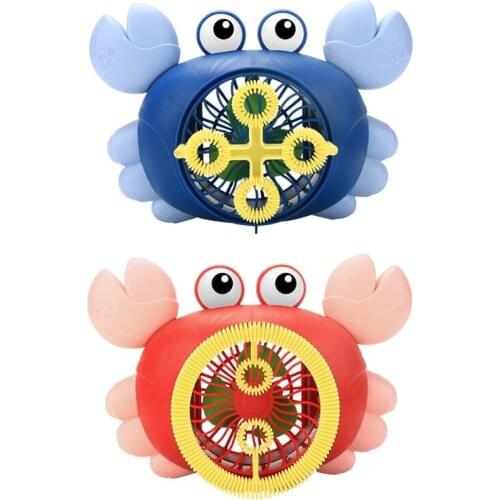 425F Party Favors Crab Bubble Machine 2-in-1 Fan Stress Relief Baby Showers Toys Summer Outdoor Toys for Children