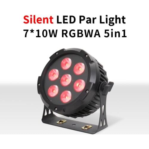 7×10W LED Par Light RGBWA 5in1 Silent Parcan Wash Light Aluminium Cooling Robust Casing For Wedding Dj Church School Tour Events
