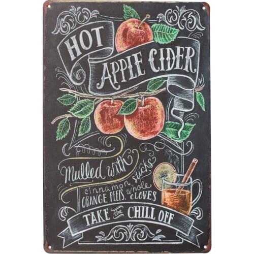 AIDANDAN Bar Rules Tin Sign Fruit Wine Apple Juice Old Design Tin Signs Vintage Metal Tin Signs20 X 30 cm