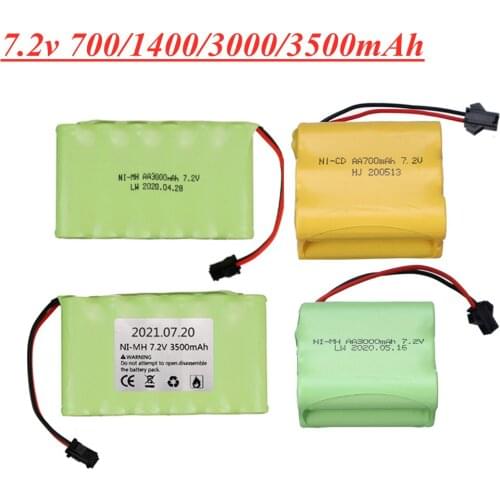 7.2V NI-MH NI-CD battery 700mAh/1400mAh/3000mAh/3500mAh for RC Toys Cars Trucks Tank Guns RC TOYS 7.2v battery
