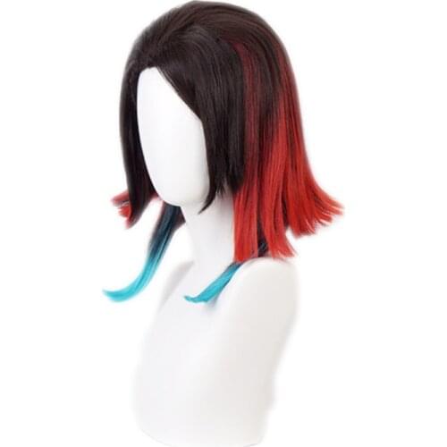 Anime Demon Slayer: Kimetsu no Yaiba Enmu Cosplay Wig Role Play Colorful Color 28cm