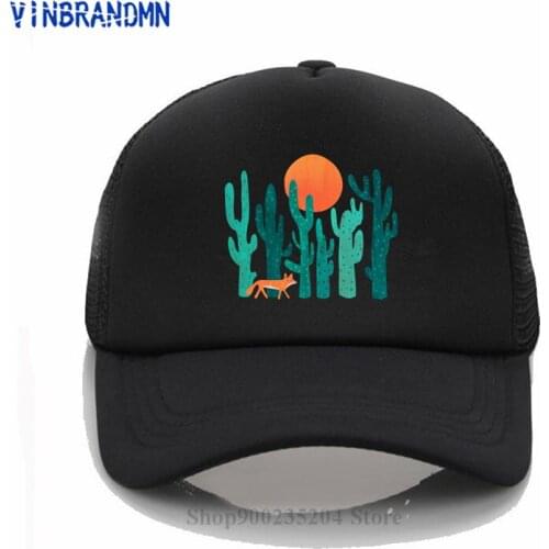 2021 Hot Selling New summer Fashion high quality Baseball cap fox in cactus forest Brand summer visor hat Fashion cool mesh hats