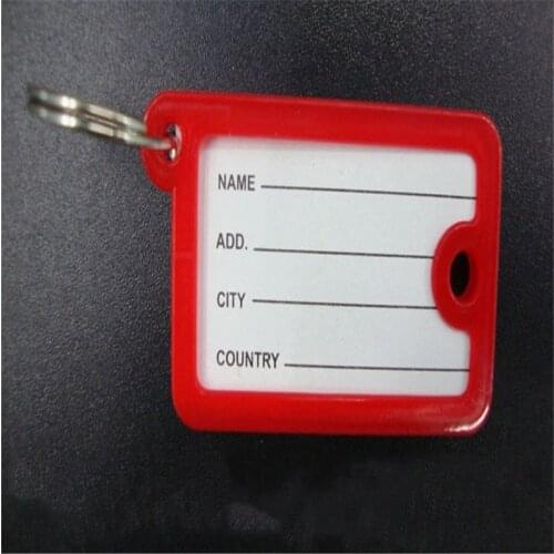 10Pcs Color double-sided key tag luggage tag classification tag number tag key box keychain