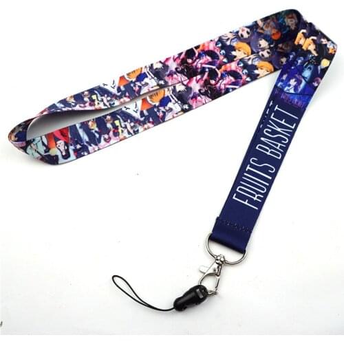 Anime Souma Yuki Tohru Souma Kyo Fruits Basket Neck Strap Lanyard for Keys USB ID Card Badge Holder Mobile Phone Straps Keychain