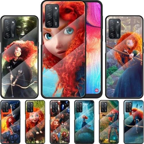 Merida Brave Disney Princess for OPPO Realme 7i 7 6 5 Pro C3 XT A9 2020 A52 Find X2Lite Luxury Tempered Glass Phone Case Cover