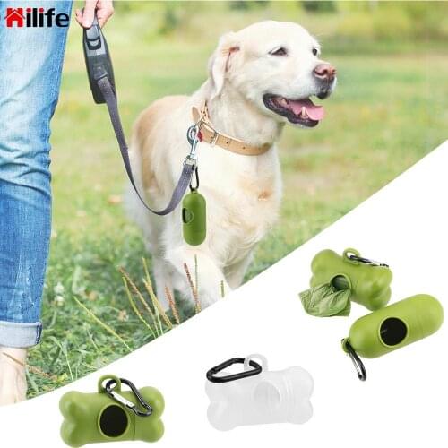 HILIFE Poop Trash Bag Storage Box Garbage Holder Dispensers Poop Bag Dispensers Portable Pet Waste Bags Outdoor PE