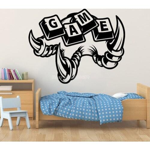 Game Wall Decal New Design Claw Pattern Wallpaper Video Vinyl Wall Stickers For Teens Room Removable Home Decor Art Mural LL2457