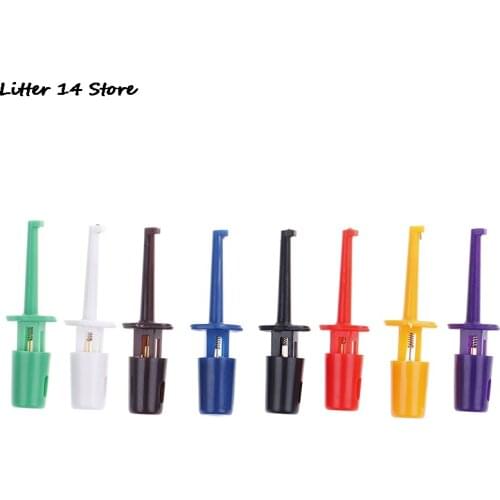 10/12PCS Multimeter Lead Wire Kit Test Hook Clip 5color Each2 Test Probe SMT / SMD IC D20 Cable Welding Circular Test Clip
