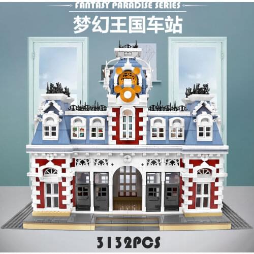 MOC 11004 Streetview Building Blocks The Station of The Creamland Model Kits Funny Assembly Bricks Toys As Kids Christmas Gifts