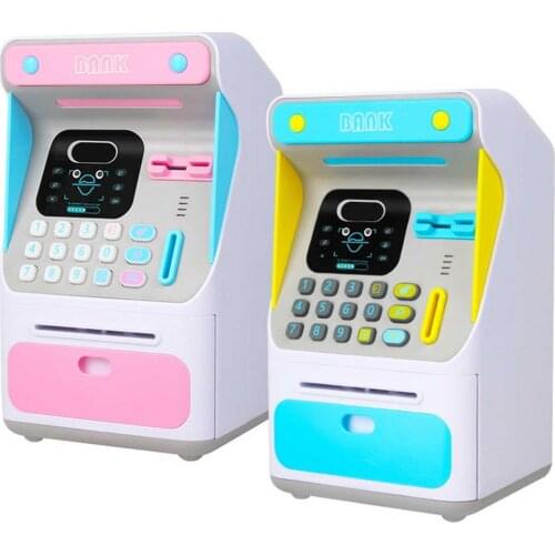 ATM Piggy Bank Simulated Face Recognition Automatic Rolling Money Piggy Bank Children Toy Piggy Electronic Saving Bank