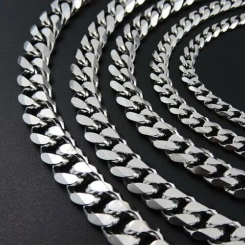 Cuban chain necklace mens stainless steel gifts for male accessories hip hop chain on the neck lager long necklaces wholesale