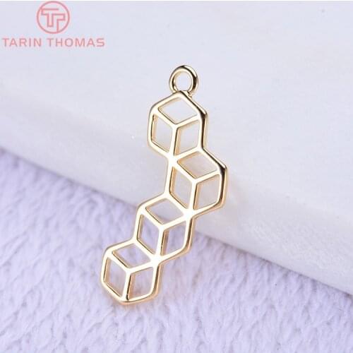 10PCS 23*8.5MM 24K Gold Color Brass Charms Pendants High Quality Diy Jewelry Findings Accessories wholesale