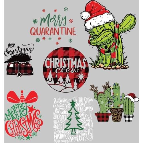 Chrismas Tree Letter Stickers Cloth patches stickers t shirts Heat-sensitive patches Washable Stickers on Clothes