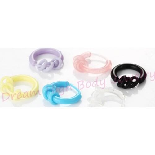 New Fashion Acrylic Hoop Nose Rings Earrings Round Fancy Party Earrings Women Fashion Jewelry Korean Earrings Diameter 10mm