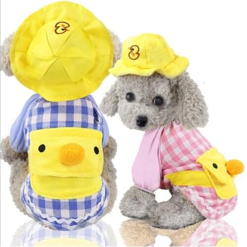 Pet clothes Cartoon Dog Clothes little yellow duck cartoon backpack pet clothes dog cat clothes supplies