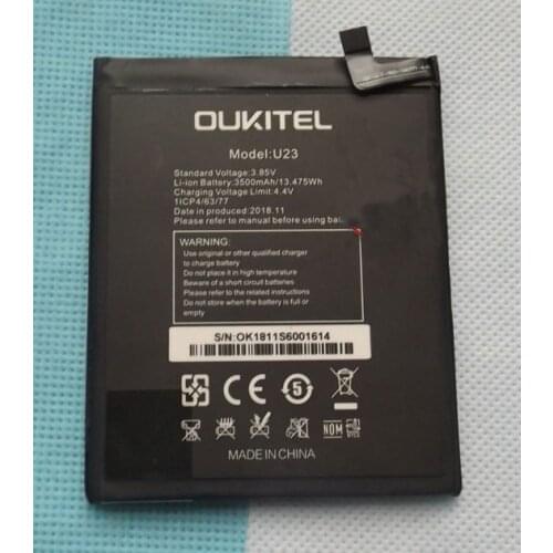 Original Oukitel U23 phone battery 3500mah 3.85V for OUKITEL U23 6.18" Notch Display 6G 64G Mobile Phone
