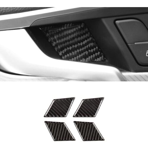 For Audi A4 B9 A4L 2017 2018 Carbon Fiber Car Door Handle Panel Door Bowl Cover Trim