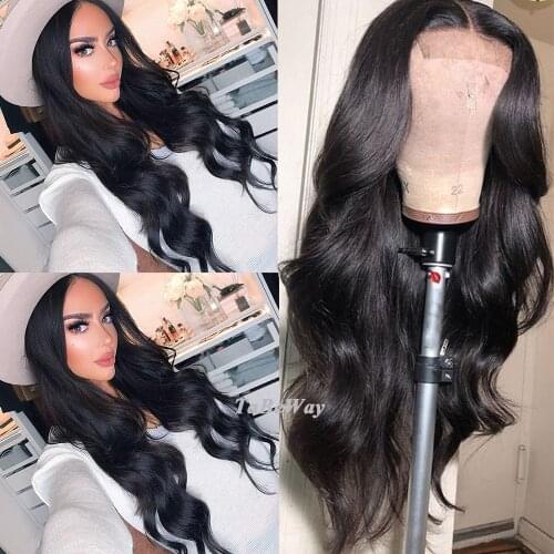 TaBeWay Lace Front Wigs Black Color Body Wave Wig Heat Resistant Glueless Long Wavy Synthetic Lace Front Wigs for Black Women