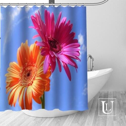 Custom Gerberas Closeup Curtain Fabric Modern Shower Curtain bathroom beautiful Curtains Bath decor Polyester Cloth Waterproof