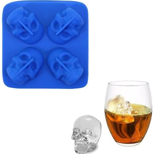 Silicone Skull Ice Cube Mold Cake Mold Fondant Chocolate Making Ice Maker Bar Tools For Whiskey Accessories