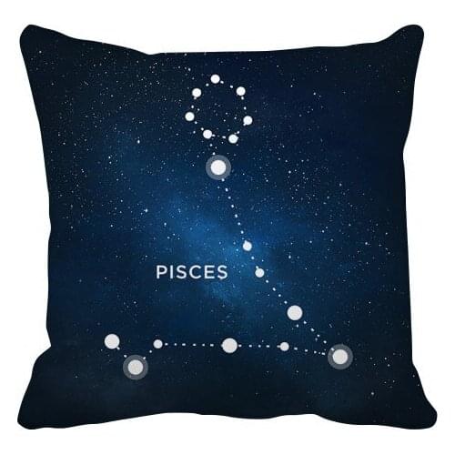 Pisces Constellation Zodiac Sign Throw Pillow Square Cover