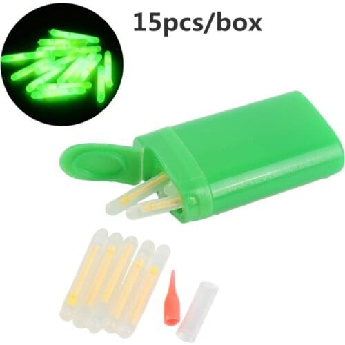 15pcs/box 4.5*35mm Fireflies For Fishing Float Fluorescent Lightstick Light Night Float Rod Lights Dark Glow Stick Night Fishing