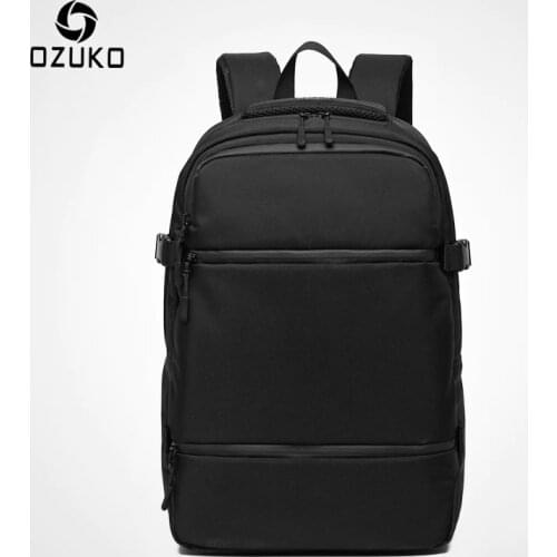 OZUKO Causal Water Repellent Men 15.6 inch Laptop Backpacks Fashion Schoolbag for Boys Teenager Travel Backpack Male Mochilas