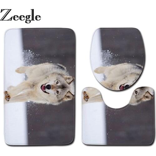 Zeegle Microfiber Bathroom Floor Mats 3pcs Bathroom Carpet Anti-slip Mat Bathroom Bath Rugs Washable Mat For Toilet Pedestal Rug