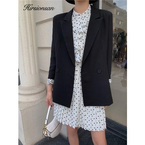 Hirsionsan Office Lady Suit Coats Women 2020 Autumn Vintage Cuff Leopard Print Jaket Elegant Casual Loose Outwear White Coats