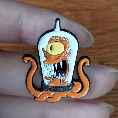 Kodos Alien Badge American Cartoon Sitcome Treehouse Brooch whats the fate of your planet