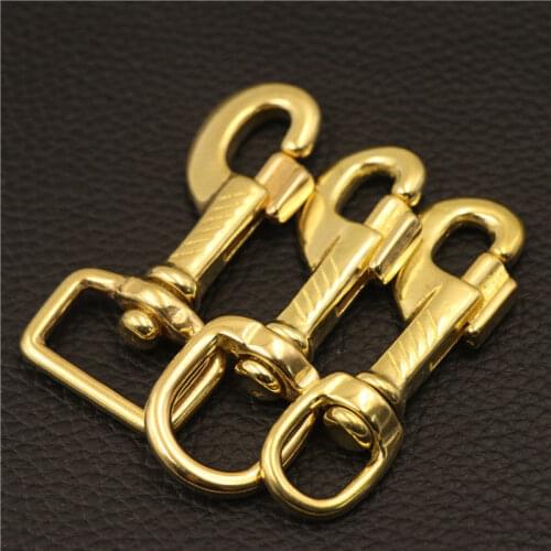 1pcs Brass Swivel Eye Trigger Bolt Snap Hook for Webbing Leather Craft Bag Strap Belt Hook Clasp Pet Dog Leashes Clip Heavy Duty