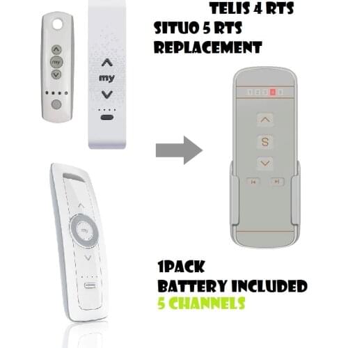 1Pack 433.42MHZ Remote Control Telis Situo 5 RTS Pure Replacement