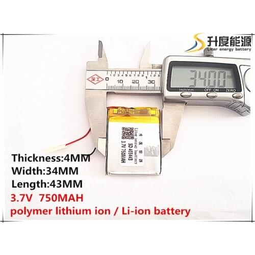 5pcs [SD] 3.7V,750mAH,[403443] Polymer lithium ion / Li-ion battery for TOY,POWER BANK,GPS,mp3,mp4,cell phone,speaker
