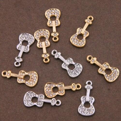 6pcs microphone guitar music symbol charm pendant suitable for charm necklace bracelet DIY production fashion jewelry