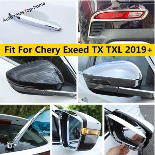 ABS Chrome Rear Window Wiper Handle Rearview Mirror Rain Shade Eyebrow Cover Trim Accessories For Chery Exeed TX TXL 2019 - 2021