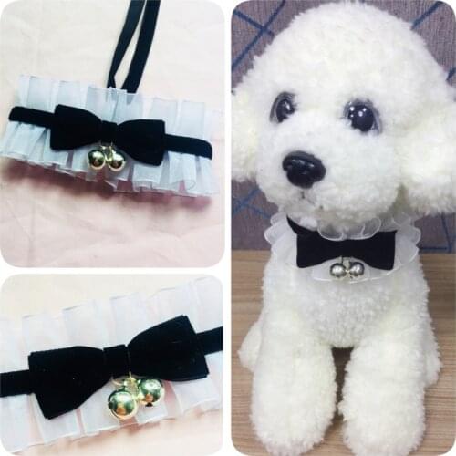 Pet Accessories Handmade Bow Ties Dog Neckties Collar Saliva towel bib lace bow bells