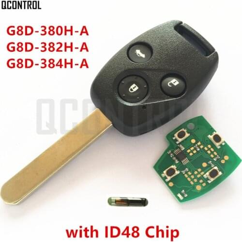 QCONTROL Car Remote Key Suit for Honda for Accord CR-V HR-V Fit City Jazz Odyssey Shuttle Civic 3BT + ID48