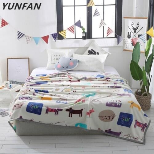 White blankets cartoon quilts twin full queen king children blankets soft Throw Flannel blankets on Bed/car/sofa dogs rugs