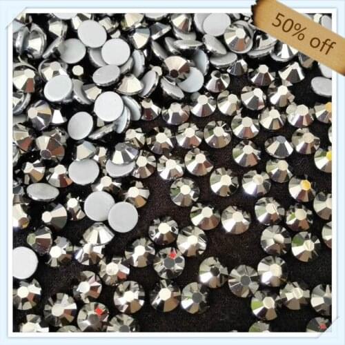Free shipping flatback HOT SALE size ss10 2.9mm jet hematite color with 1440 pcs each pack ; diamond stone FOR GARMENT,BAGS