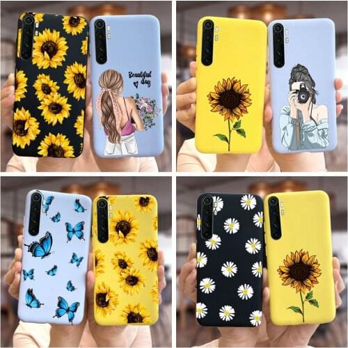For Xiaomi Mi Note 10 Lite Case Mi Note10 Lite Pro Cover Cute Daisy Sunflower Soft Slim Fundas Phone Cases Mi Note 10 Pro Bumper