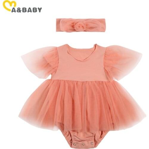 Ma&Baby 0-24M Summer Princess Newborn Infant Baby Girls Lace Romper Ruffles Jumpsuit Birthday Party Clothing Sunsuit