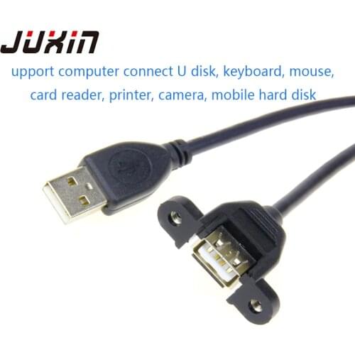 USB computer male to female cable keyboard mouse U disk extension cord USB cable Fixed the ear fixed on the screw seat