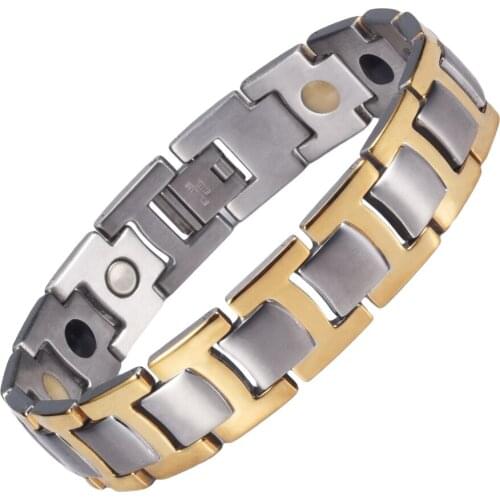 Wollet magnetic therapy wrist pain relief agent, used for arthritis, mens fashion jewelry bracelet diameter 19CM