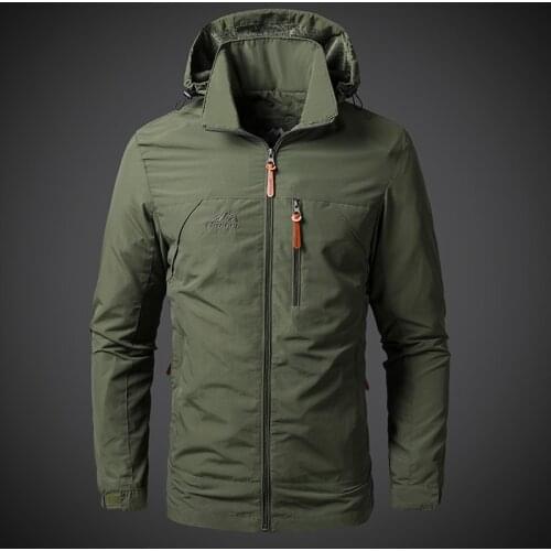 Mens Waterproof Jackets 2021 Spring Autumn Mens Windbreaker Overcoat Casual Men Hooded Jackets Coats Outwear Man Brand Clothing