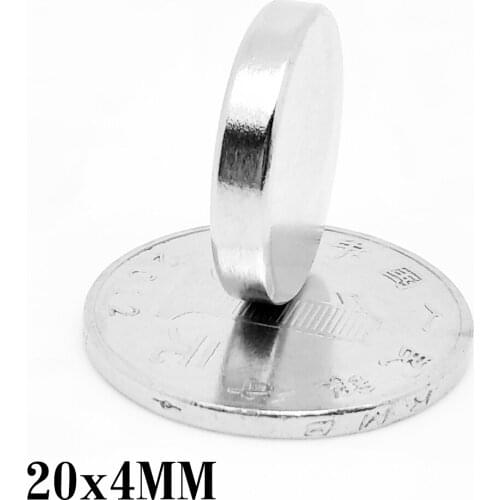 2/5/10/15/20/50PCS 20x4 Round Search Magnet N35 Neodymium Magnet 20x4mm Rare Earth Magnet 20*4 Powerful Strong Magnetic Magnets