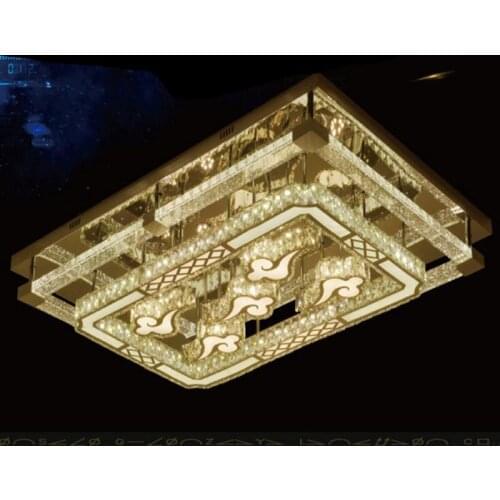 Rectangular living room lamp modern minimalist bedroom LED crystal ceiling lamps creative personality hall restaurant lighting