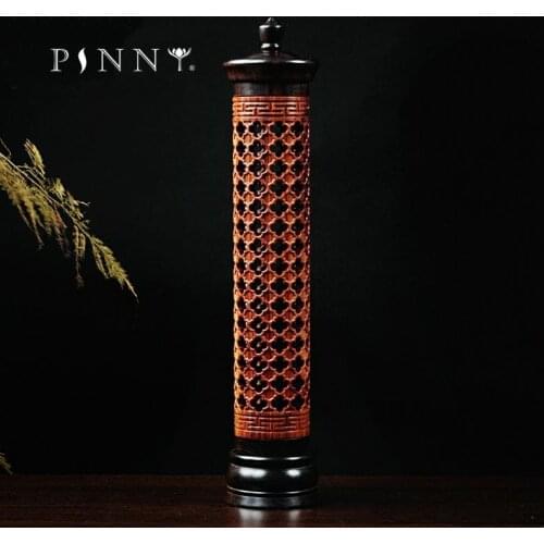 PINNY Grilles Vertical Hollow Sinking Sandalwood Incense Furnace Incense Holder Wood Incense Burners Buddhist Supplies