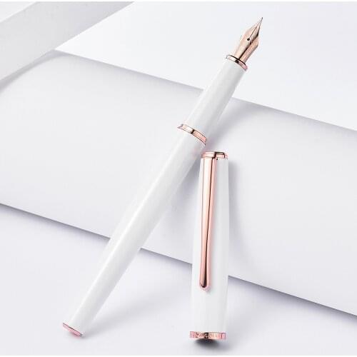 Hongdian 920 Black Metal Fountain Pen Extra Fine / Fine Nib 0.4/0.5mm Rose Gold Clip Elegant Excellent Business Office Gift Pen